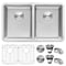 Ruvati 28" Undermount Kitchen Sink 50/50 Double Bowl 16 Gauge SS RVM5077 - alternate 1